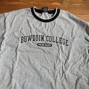 Bowdoin College Ringer Vintage XL Cotton Tshirt